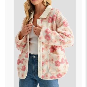 Floral High Pile Fleece Jacket